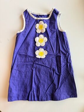 Mini Boden Vintage Purple Daisy Dress - Size 4-5